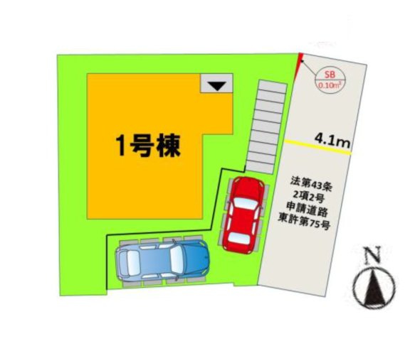 福岡市東区香住ヶ丘4丁目第4-1棟（1号棟）の区画図|配置図