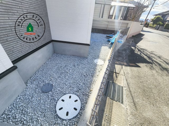 糟屋郡須恵町旅石第26-2棟（2号棟）の庭|お庭で自由な時間を過ごせます。