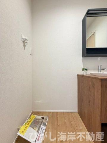 茅ヶ崎市萩園　新築戸建　全２棟のランドリースペース|洗濯機置場