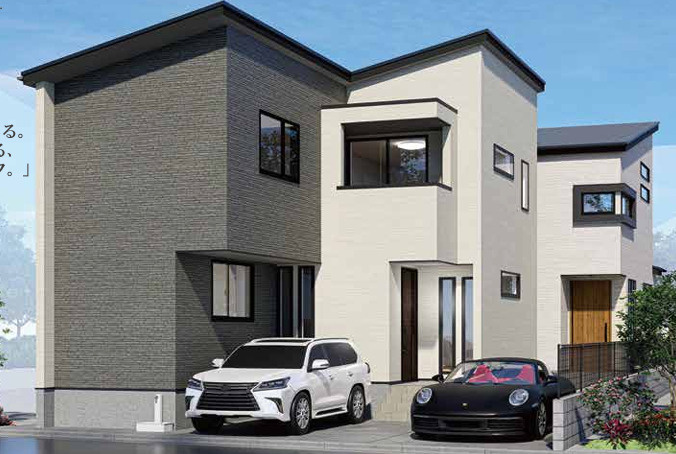 藤沢市辻堂１丁目　新築戸建　全２棟の外観パース|イメージパスですので実際のものと多少異なります　
