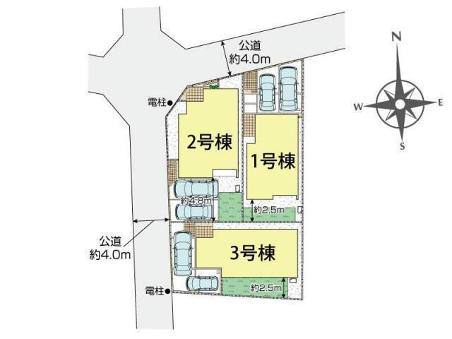 藤沢市羽鳥５丁目　新築戸建　全3棟の区画図|対象1号棟