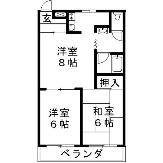 岐阜市宇佐２丁目のアパートの間取り
