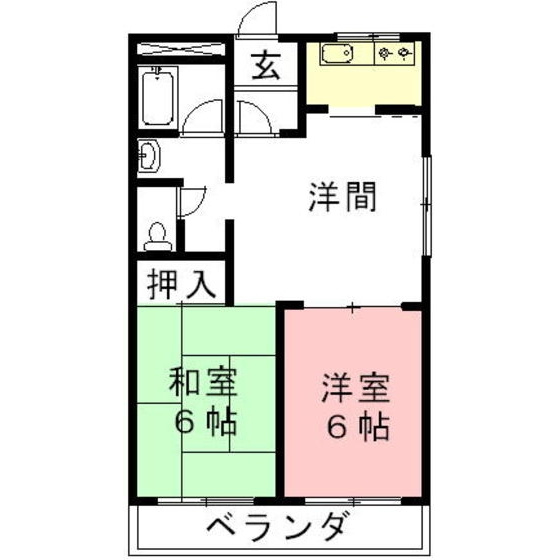 岐阜市宇佐２丁目のアパートの間取り