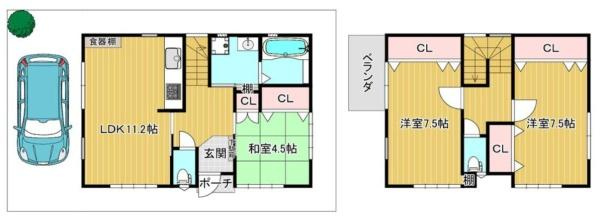 【間取り】 | 専有面積：83.03平米　間取り:3LDK！
