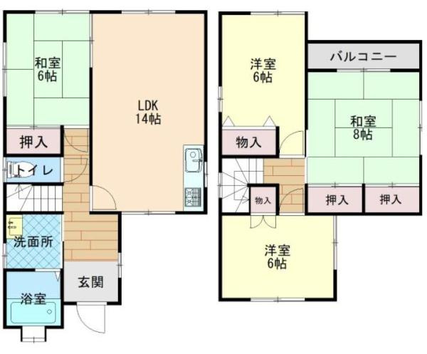 紀の川市藤井　中古戸建の間取り