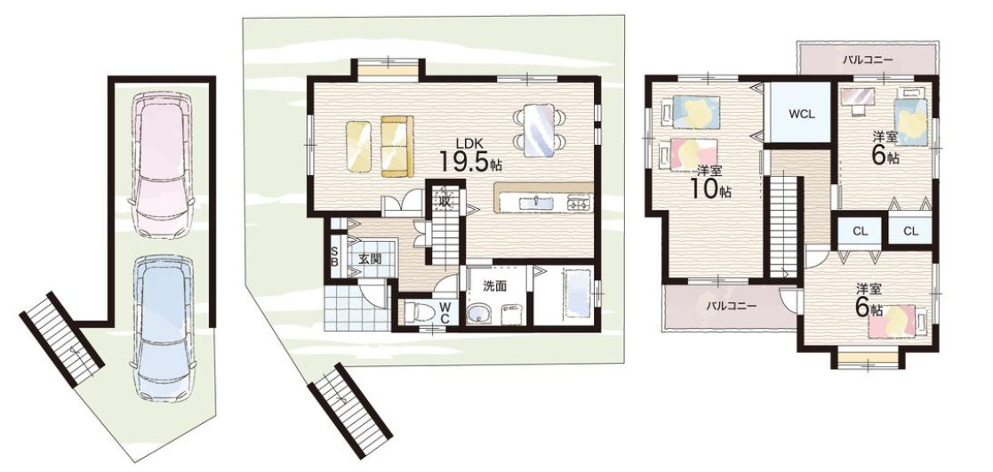 東香里３丁目車庫2台付戸建てのエントランス