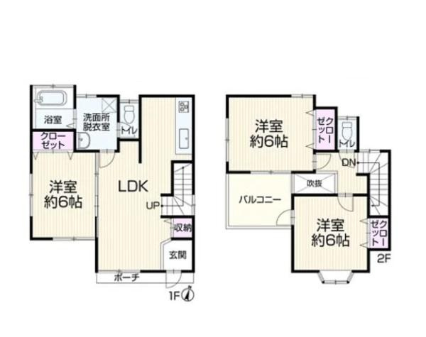 大和市福田の中古一戸建の間取り