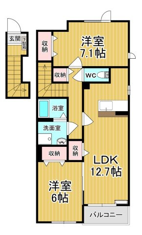 【間取り】 | アスカＥ | ファミリーさん向けのお部屋です♪