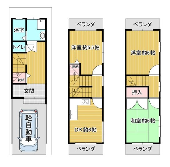 守口市大久保町2丁目　戸建の間取り