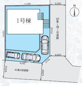伊勢原市東大竹2期　新築戸建　全1棟1号棟の区画図