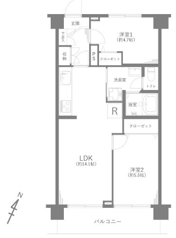 【間取り】 | キャニオンマンションあずさわ | 南東向きなので、陽当たり・通風良好です！