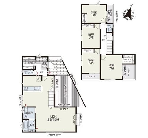 【東村山市萩山町Ⅴ期の間取り|〇 本物件【１号棟】の間取・平面図です〇　敷地面積129.68㎡　建物面積:110.96㎡　