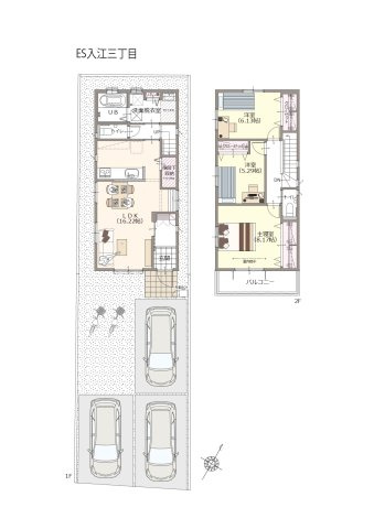 【間取り】 | 清水区入江三丁目　新築戸建　全1棟 | 使い勝手の良い3LDK♪お子様の成長に合わせて使うお部屋を選べます♪