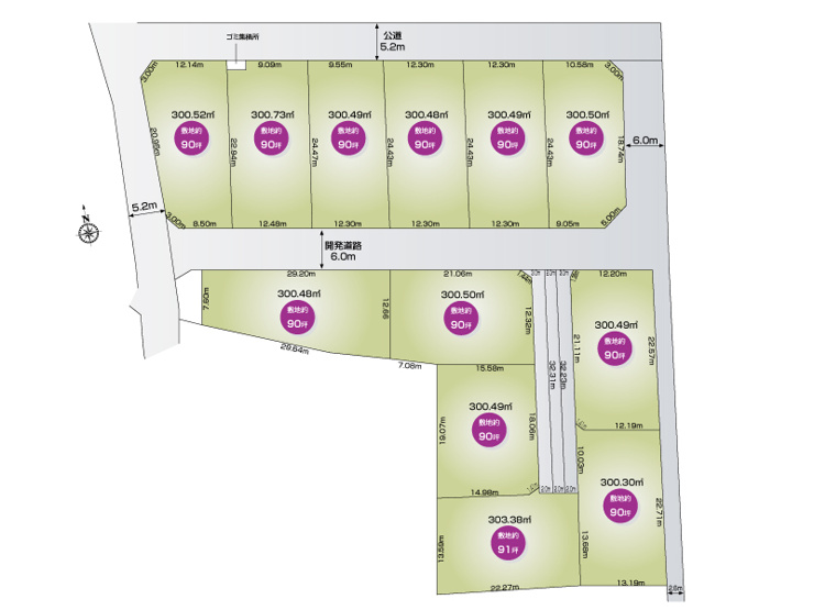 藤井上組（全12区画）2号地　全体区画図