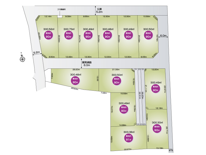 藤井上組（全12区画）3号地　全体区画図