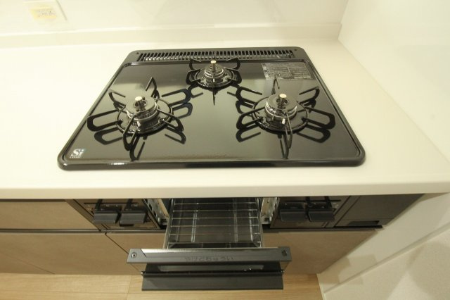 介良乙　新築戸建　2号棟【太陽光発電システム】（全3区画）　のキッチン|3口コンロ&グリル