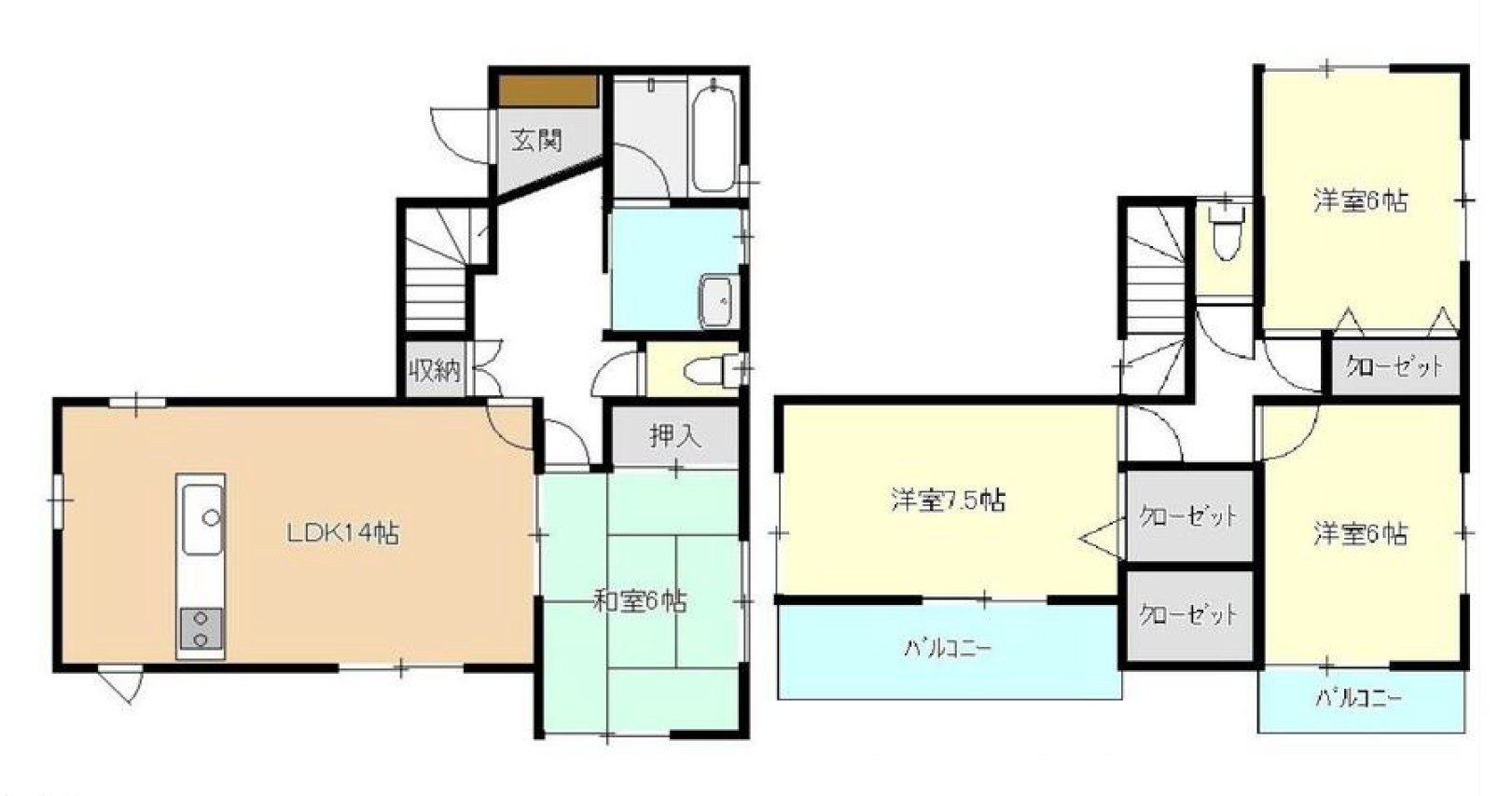 【中古戸建】高崎市剣崎町の間取り|■間取り図｜敷地面積：156.09（約47.22坪）　建物面積：100.19（約30.31坪）