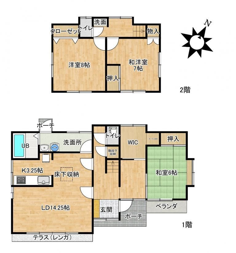 日高市中鹿山　中古戸建　の間取り