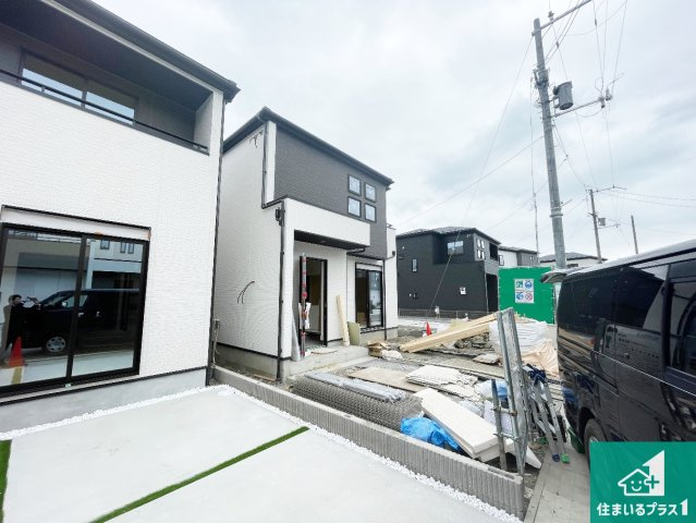 大津市坂本　新築一戸建ての外観|現在の進捗状況です！順調に作業進行中、完成が待ち遠しいです！詳細の間取り等、お気軽にお問い合わせください！