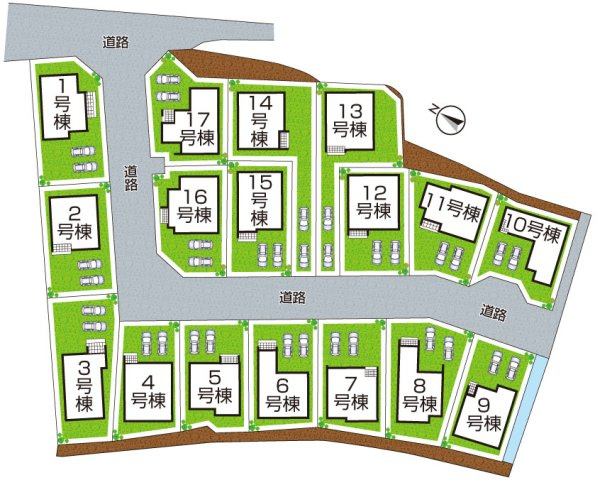 大津市坂本　新築一戸建ての区画図|全17区画