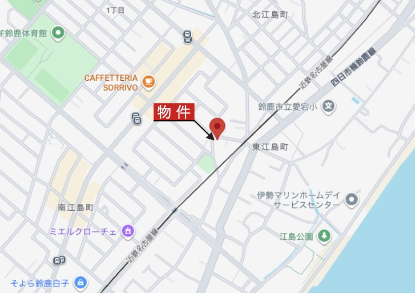 鈴鹿市中江島町の地図|広域Map