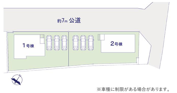 ひたちなか市高場6期　新築戸建　1号棟の区画図