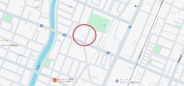 姫路市亀山1丁目　山陽電鉄「亀山駅」徒歩12分の地図
