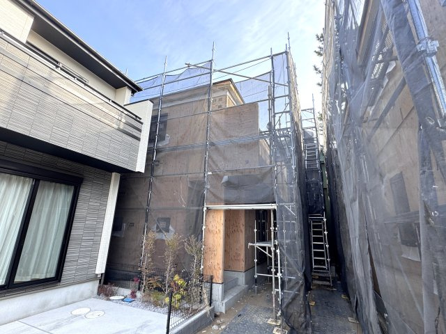 市川市菅野２丁目新築戸建【八幡小学校：10分】の外観|2-A号棟・1月27日撮影