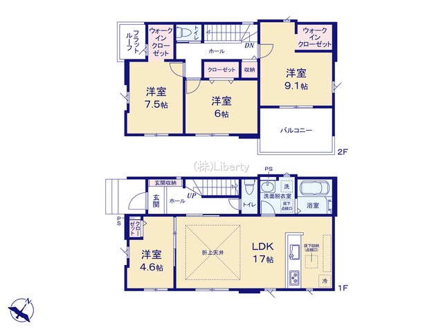 ひたちなか市高場6期　新築戸建　2号棟の間取り
