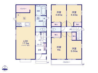 【間取り】 | 名古屋市西区花原町118【仲介手数料無料】新築戸建て