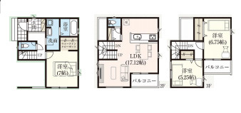 さいたま市指扇　20期　新築一戸建て　グラファーレ　01の間取り|さいたま市指扇　20期　新築一戸建て　グラファーレ　01、3LDK、土地面積80.93m2、建物面積102.67m2