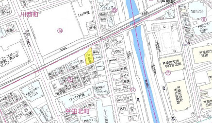 平田北町　売土地の地図