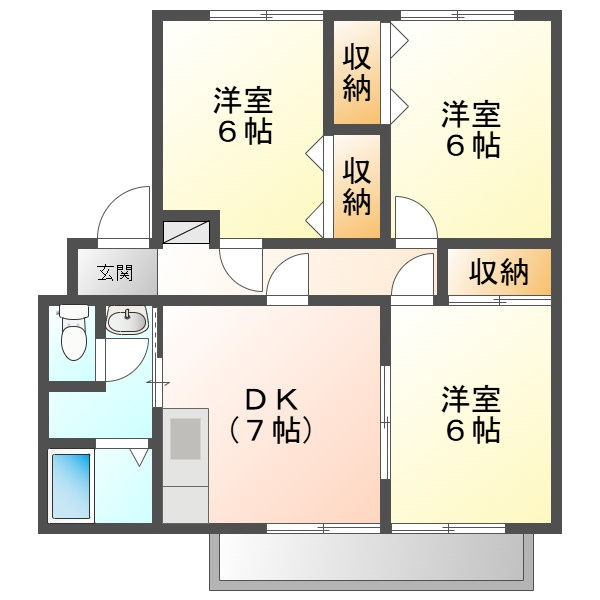 ピュアハイツ北方Ⅱの間取り