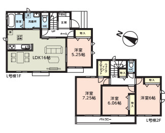 第3　伊奈町小室　新築一戸建て　ハートフルタウン　Lの区画図|【全6棟・L号棟】