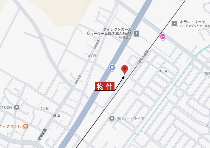 鈴鹿市磯山3丁目《1号棟》の地図|広域Map