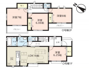 第3　伊奈町小室　新築一戸建て　ハートフルタウン　Oの区画図|【全6棟・O号棟】
