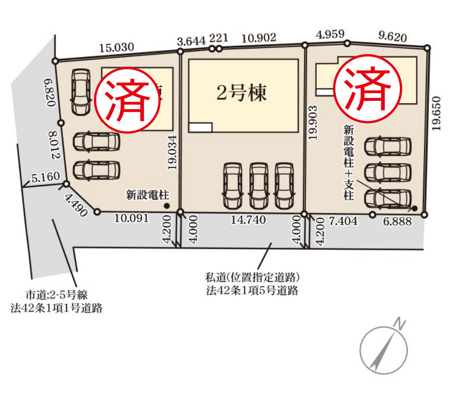 常陸大宮市中富町第3　新築戸建　2号棟の区画図