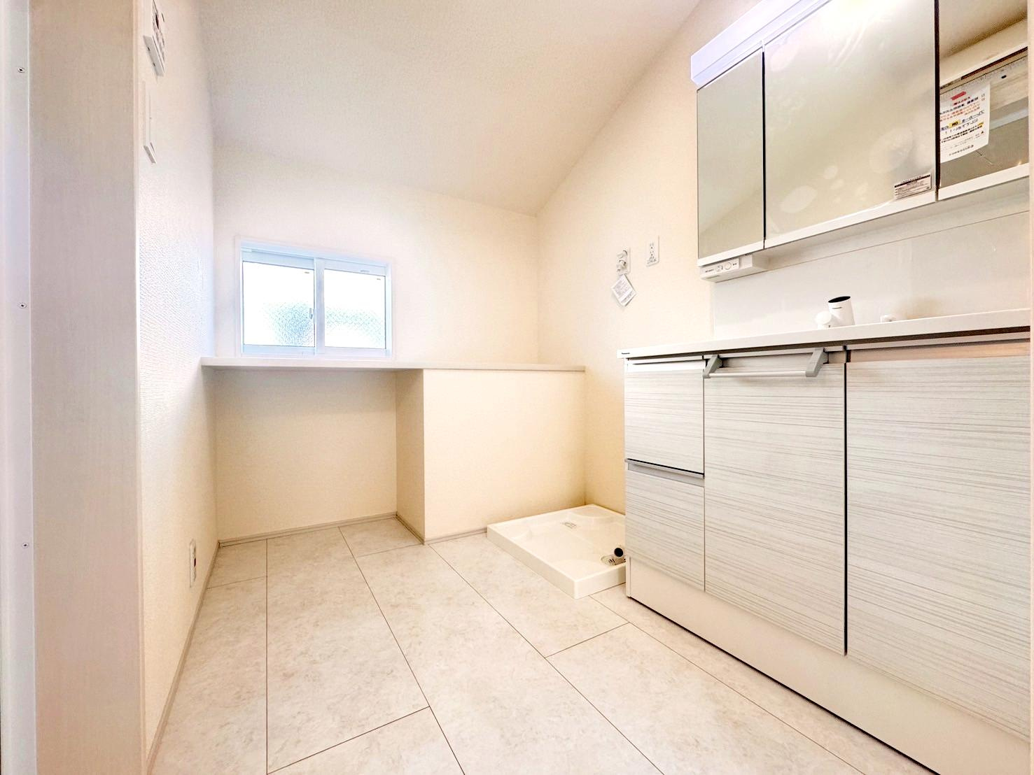 足立区入谷3丁目　新築分譲住宅　全３棟の独立洗面台|洗面ボウルの掃除も簡単に。シャワーヘッド付き洗面台が、いつでも気持ちのいい空間を保ってくれます。