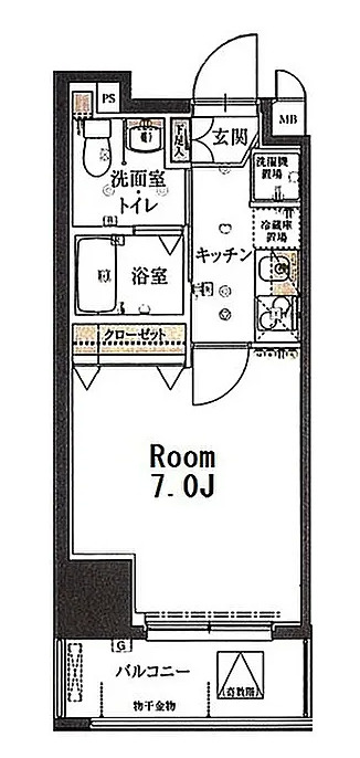 千代田区神田富山町の賃貸マンションの間取り