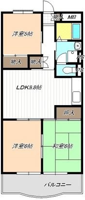 メゾン二村Ⅲの間取り