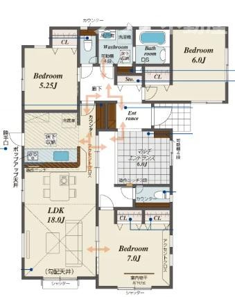 【間取り】 | 前橋市総社町植野　新築1号棟
