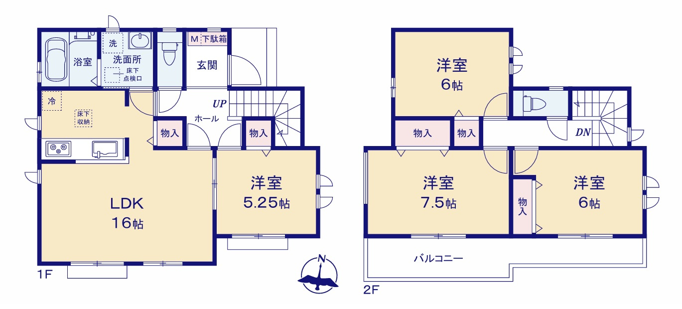 【サンスターホーム】福生市熊川　省エネ新築戸建の間取り