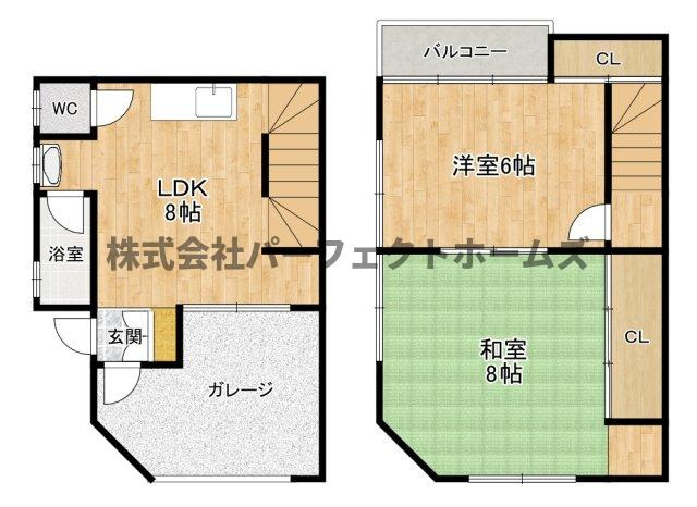 高柳2丁目戸建　賃貸の間取り