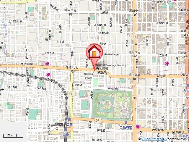 シティコート丸太町の地図