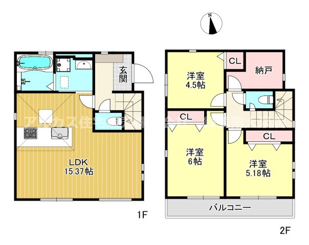 西東京市泉町1丁目　新築一戸建　西武新宿線　柳沢の間取り