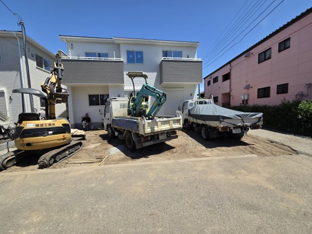 新築　太田市東別所町　1号棟の駐車場|現地写真　駐車は建物南側に並列台可能です！
