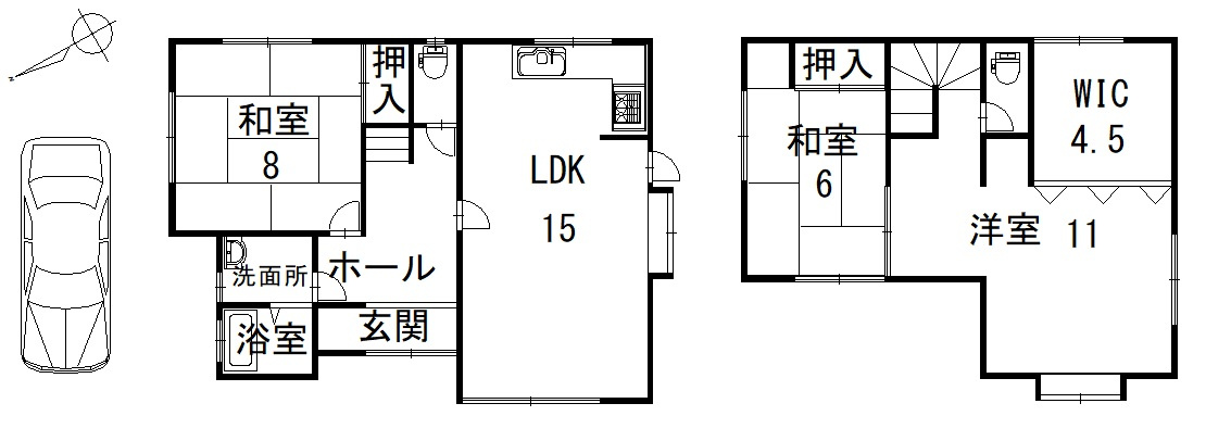 岸和田市畑町3丁目　中古戸建の間取り