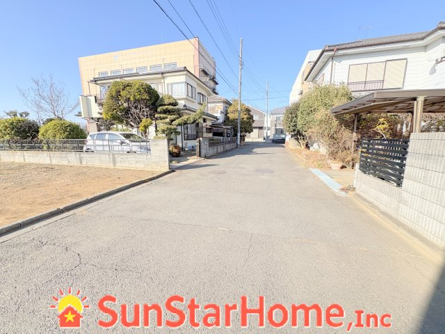 【サンスターホーム】武蔵村山市学園4丁目　建築条件無し売地　1号区画の前面道路含む現地写真