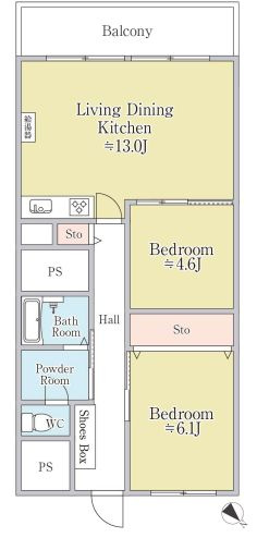 【間取り】 | 琴似コーポ | 2LDK・都市ガス・トランクルーム有り
