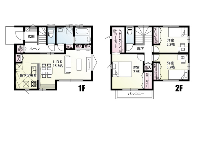 【間取り】 | 北本市本宿4丁目　新築戸建　全8棟　2号棟